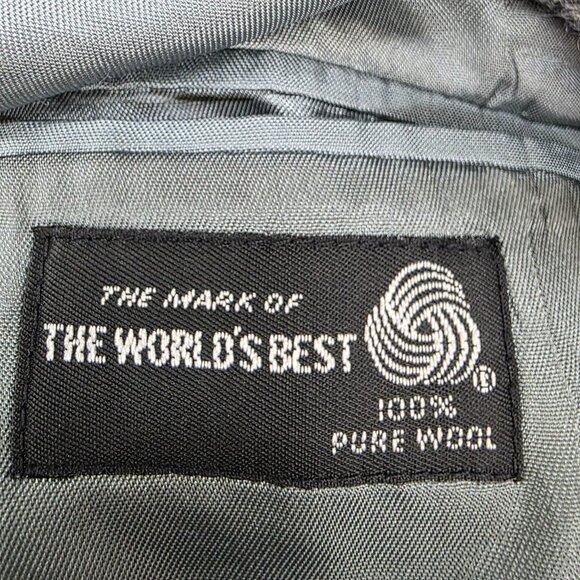 Vintage Barrington Wool Jacket Mens 38R Gray Herringbone Tweed Blazer Structured - Picture 10 of 15